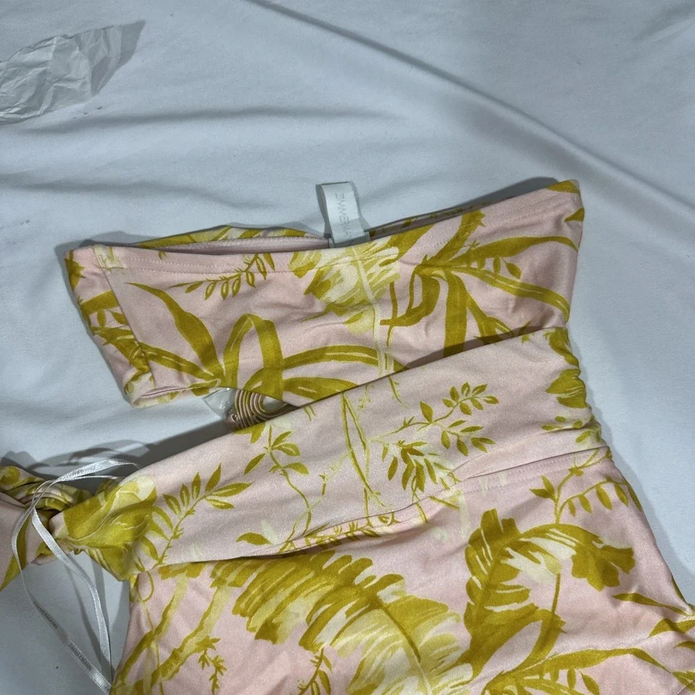 NWT ZIMMERMANN [ 2-4 US ] Golden Floral Print Scarf Tie One-Piece Swimsuit U1934 - Picture 11 of 12